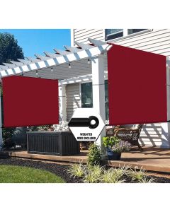 TANG 16'x40' Waterproof Sun Shade Sail Cover Tarp Shade Privacy Screen Panel Pergola Replacement Cover with Rods Grommets Red