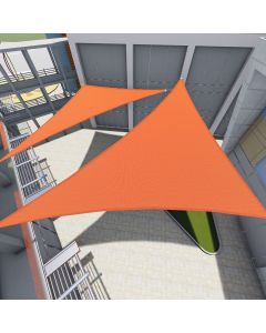 TANG Sun Shade Sail Triangle 2x2x3 Feet Sunshades Canopy with Hardware Kit, Shade Cloth Fabric Pergolas Cover for Outdoor Patio Deck Garden Backyard Awning, Orange