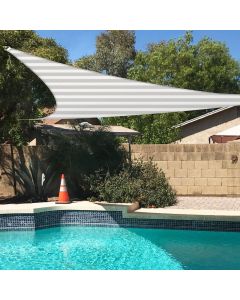 TANG 2'x2'x3' Sun Shade Sail Rectangle Sunshade Canopy UV Block Shade Cloth Pergola Cover for Outdoor Patio Garden Gazebo Deck, Gray and White Stripe