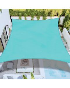 Bynbbur Sun Shade Sail 16'x20' Rectangle Shade Cloth for Garden, Permeable Shade Canopy Outdoor Patio Covers for Pergola Backyard Deck Outside Activity, Turquoise