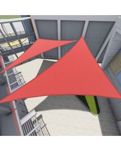 TANG Sun Shade Sail Triangle 10x10x14 Feet Sunshades Canopy with Hardware Kit, Shade Cloth Fabric Pergolas Cover for Outdoor Patio Deck Garden Backyard Awning, Red