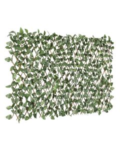 Bynbbur Expandable Privacy Fence Greenery 4PCS Faux Ivy Privacy Screen Fences Lattice Panels, Artificial Leaf Fence Cover Boxwood Hedge Wall for Outdoor Balcony Wedding, Laurel Leaves Single Side