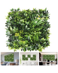 TANG 20"x20"-11PC Artificial Greenery Boxwood Panels Grass Wall Panel, Faux Privacy Fence Ivy Screens Backdrop Fake Hedge for Indoor Outdoor Wedding Décor, Style-6