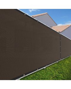 TANG Outdoor Privacy Screen Fence 98% Privacy Heavy Duty Windscreen for Backyard Chain Link Fence with Zip Ties 3 Years Warranty 5’x50’ Brown