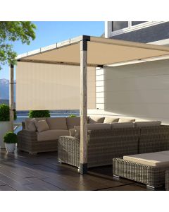 TANG Pergola Shade Cover Universal Replacement Pergola Canopy Awnings with Grommets Weighted Rods Outdoor Patio Deck Backyard Pergola Shade Permeable 12'x16' Beige