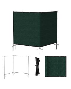 Bynbbur 6'x12' Outdoor Privacy Screen Freestanding with Iron Poles and Stakes, Temporary Dog Fencing, Backyard Divider, Metal Garden Fence for Pool Patio Barrier Border, Green