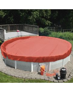 TANG 22' ft Round Pool Covers for 18 Feet Round Above Ground Tank Spa Pool Covers Winter Leaf Pool Covers Wire Rope Hemmed All Edges 4ft Overlap, Trampoline Cover (18', Red)