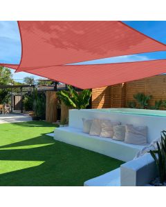 TANG 23'x24'x33' Sun Shade Sail Rignt Triangle Shade Canopy Outdoor Patio Covers UV Block Cloth for Pergola Backyard Porch Deck Garden Carport, Red