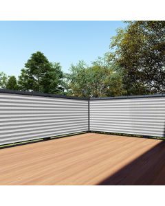 TANG 3' x 99' Balcony Privacy Screen Fence for Apartment Deck Railing, 200GSM Heavy Duty Block Outdoor Privacy Fencing Cover for Patio Porch Backyard Screens, Gray With White Stripes