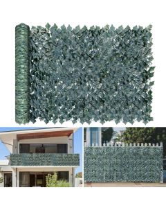 TANG 58"x196"-1piece Faux Ivy Privacy Fence Screen Roll, Artificial Leaf Fence Cover for Balcony Outdoor Decor, Fake Greenery Wall for Patio, UV Resistant, Dark Green