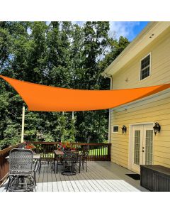 TANG 16' x 20' Sun Shade Sail Rectangle Outdoor Canopy UV Block Sunshades for Patio, Square Shade Cloth for Backyard Porch Deck Garden Pergola Cover, Orange