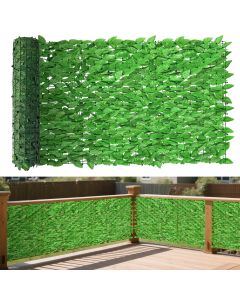 Bynbbur 6' x 18' Artificial Ivy Fence Privacy Screen Roll, Faux Greenery Backdrop Hedge Wall Panels Leaf Vine Decoration for Balcony Wedding Party Outdoor Garden Backyard, Light Green Laurel