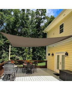 TANG 18' x 20' Sun Shade Sail Rectangle Outdoor Canopy UV Block Sunshades for Patio, Square Shade Cloth for Backyard Porch Deck Garden Pergola Cover, Brown