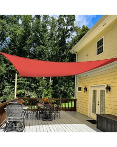 TANG 16' x 20' Sun Shade Sail Rectangle Outdoor Canopy UV Block Sunshades for Patio, Square Shade Cloth for Backyard Porch Deck Garden Pergola Cover, Red