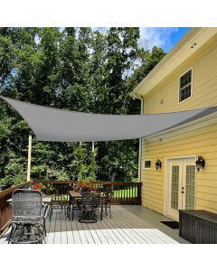 TANG 18' x 18' Sun Shade Sail Rectangle Outdoor Canopy UV Block Sunshades for Patio, Square Shade Cloth for Backyard Porch Deck Garden Pergola Cover, Gray
