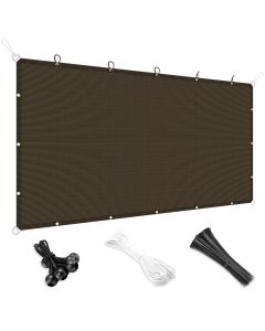 Bynbbur 12' x 20' Sun Shade Cloth with Grommets 90% Pergola Cover Shade Sail Canopy Outdoor Awnings for Patio Garden Deck Privacy Screen, Brown