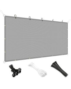 Bynbbur 12' x 20' Sun Shade Cloth with Grommets 90% Pergola Cover Shade Sail Canopy Outdoor Awnings for Patio Garden Deck Privacy Screen, Light Gray