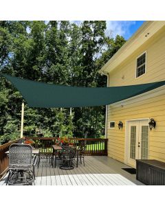 TANG 16' x 20' Sun Shade Sail Rectangle Outdoor Canopy UV Block Sunshades for Patio, Square Shade Cloth for Backyard Porch Deck Garden Pergola Cover, Dark Green