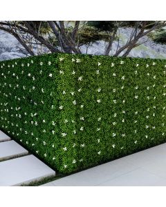 TANG Artificial Gardenia Decorative Hedge Wall Indoor Outdoor Greenery Foliage Privacy Divider Backdrop Hedge Fence for Balcony Garden Backyard Deck Wedding Party 80"L x80"H x10"D