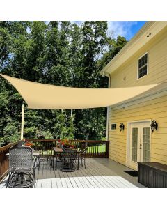 TANG 18' x 18' Sun Shade Sail Rectangle Outdoor Canopy UV Block Sunshades for Patio, Square Shade Cloth for Backyard Porch Deck Garden Pergola Cover, Sand